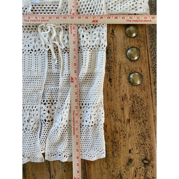 NWT Forever‎ 21 Womens Crochet Open Front Sweater Ivory Medium Swim Coverup - Picture 5 of 5